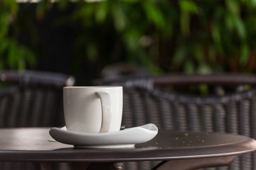 Coffee on wooden table