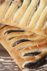 Small strudel cake with blueberry