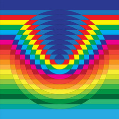 Fototapeta premium Optical illusion, abstract geometric design element.