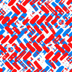 Naklejka premium Herringbone seamless pattern with brush strokes
