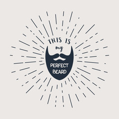 Vector beard with hipster lettering