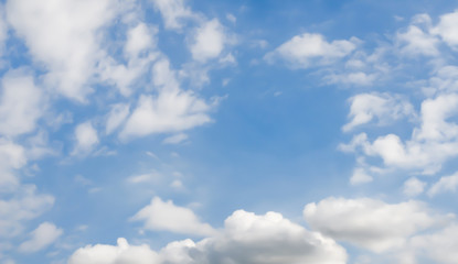 blue sky and white clouds in morning.