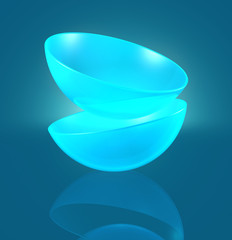 Medical lenses on blue background