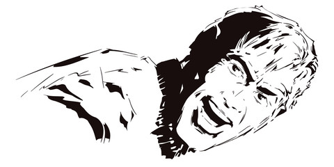 Laughing man. Stock illustration.