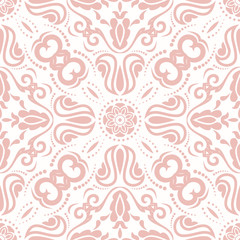 Seamless classic pink pattern. Traditional orient ornament. Classic vintage background