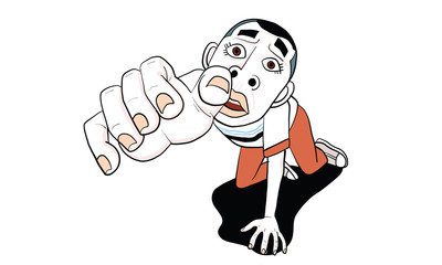 man in action cartoon