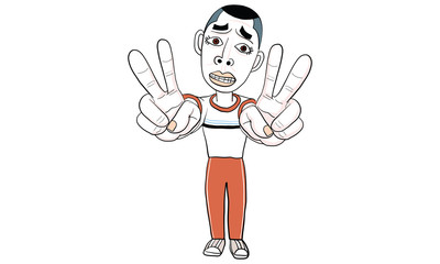 man in action cartoon