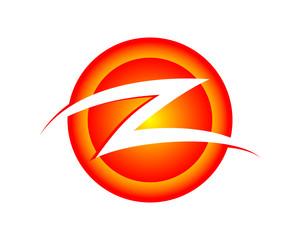 Burning Slash Circular Initial Z Logo