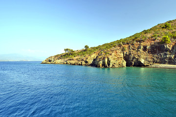 Shores of the islands in the Aegean Sea