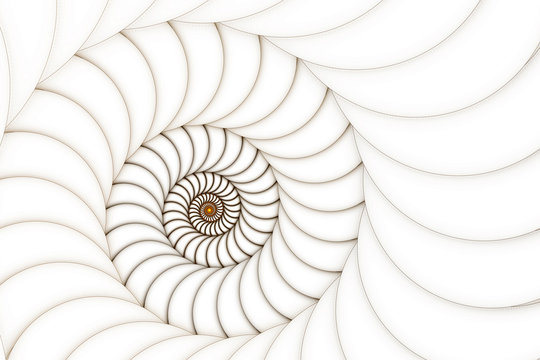 Abstract fractal white spiral