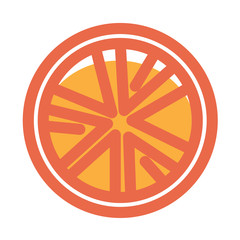 Orange slice isolated on white illustration in graphic design