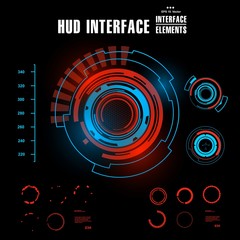 Futuristic virtual graphic touch user interface, HUD