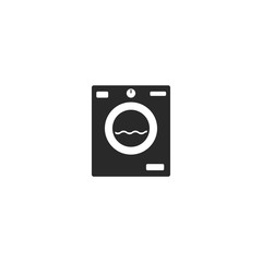 Washing machine icon vector, flat cartoon washer symbol isolated on white background