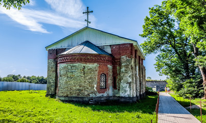 Ruins of the the Church of the Transfiguration inside medieval fortress of XIII century in Koporye, Leningradskaya Oblast, Russia