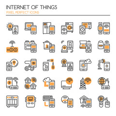 Internet Of Things , Thin Line and Pixel Perfect Icons.