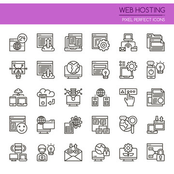 Web Hosting , Thin Line and Pixel Perfect Icons.