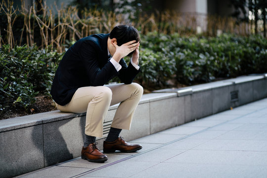 depressed young businessman