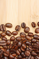 coffee beans on a wooden background