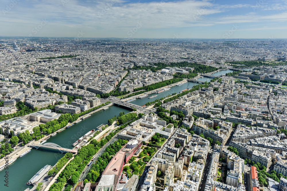 Poster aerial view of paris, france