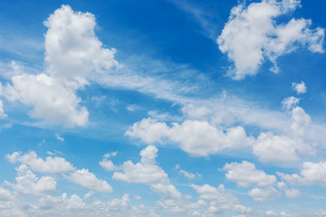 Naklejka na ściany i meble Blue sky with white clouds , Sky background.