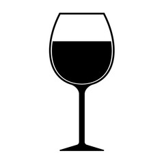 Wine Glass Silhouette Icon Vector Isolated
