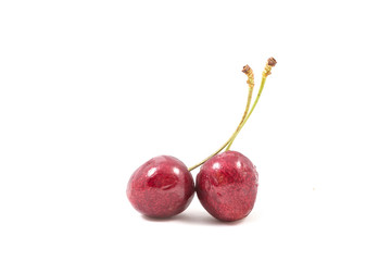 Cherries isolated on white background