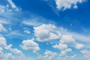 Obraz na płótnie Canvas Blue sky with white clouds , Sky background.