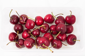 Cherries isolated on white background