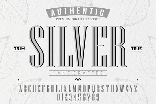 Font.Alphabet.Script.Typeface.Label.Silver typeface.For labels and different type designs