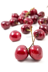 Cherries isolated on white background