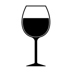 Wine Glass Silhouette Icon Isolated