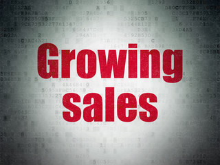 Business concept: Growing Sales on Digital Data Paper background