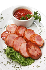 chopped sausages