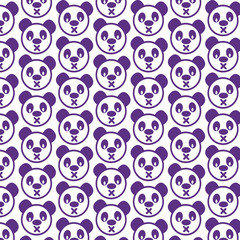 Pattern background Cute panda emotion Icon