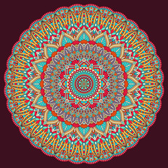 Flower Mandala. Vintage decorative elements. Oriental pattern, vector illustration. Islam, Arabic, Indian, moroccan,spain, turkish, pakistan, chinese, mystic, ottoman motifs. Coloring book page