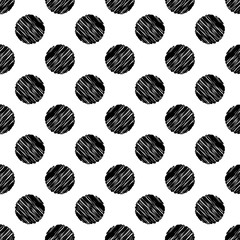 Polka dot seamless pattern. Scratch texture. Vector illustration. Textile rapport.
