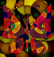 Panele Szklane Podświetlane  abstract background large butterfly