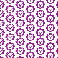 Pattern background Cute Lion emotion Icon