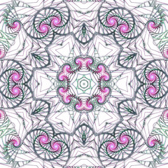Detailed colorful fractal swirls, digital artwork for creative g