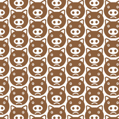 Obraz premium Pattern background Cute pig emotion Icon