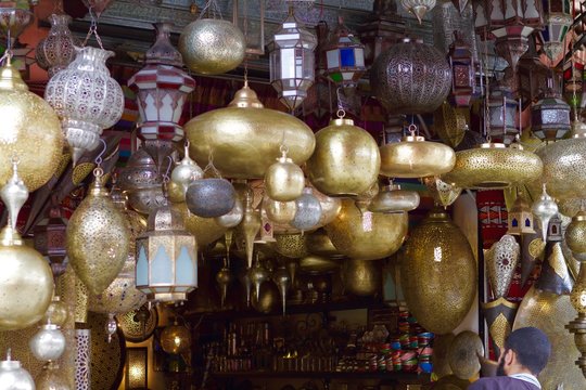 Lanternes, Souk, Marrakech, Maroc