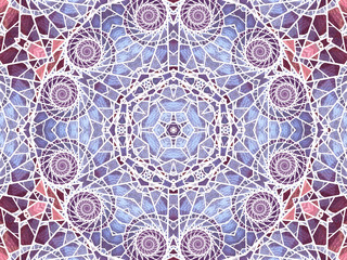 Soft stained glass fractal illustration