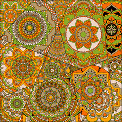 pattern with mandalas. Vintage decorative elements. Hand drawn background. Islam, Arabic, Indian, ottoman motifs.