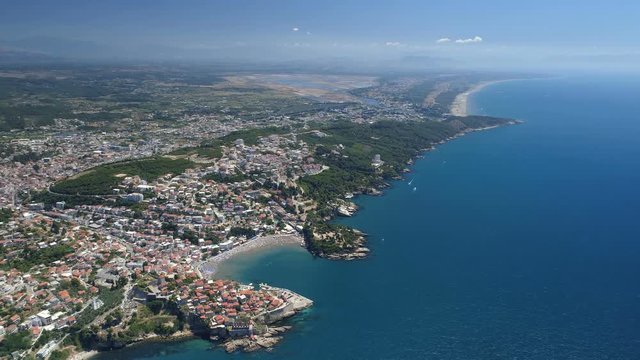 Aerial view of the old city of Ulcinj