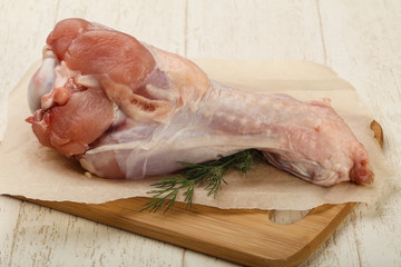 Raw turkey leg