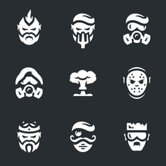 Vector Set of Post-apocalypse Characters Icons.