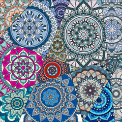 pattern with mandalas. Vintage decorative elements. Hand drawn background. Islam, Arabic, Indian, ottoman motifs.