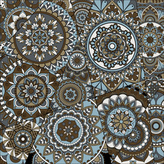 pattern with mandalas. Vintage decorative elements. Hand drawn background. Islam, Arabic, Indian, ottoman motifs.