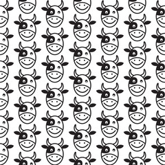 Pattern background Cow Face emotion Icon