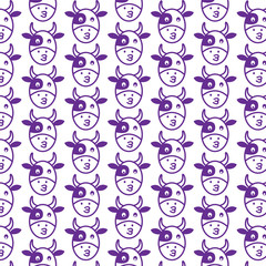 Pattern background Cow Face emotion Icon